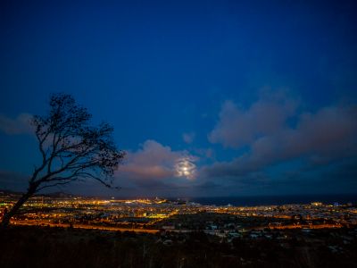 Ibiza town full moon